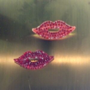 Rhinestone Ruby Red Lips Brooches 💋💋💋💄💄